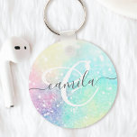 Porte-clés Parties scintillant Coloré Glamour Joli Motif<br><div class="desc">Aesthétiquement jolie chic parties scintillant arrière - plan dans de belles couleurs pastel,  que vous pouvez personnaliser avec votre monogramme et/ou nom personnalisé.</div>