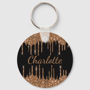 Porte-clés Parties scintillant d'or noir éclat nom scintillan