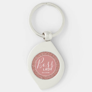 Porte-clés Parties scintillant d'or rose rose de la mère per