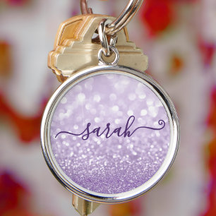 Porte-clés Parties scintillant Lavender personnalisée