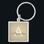 Porte-clés Parties scintillant Or de luxe et Monogramme étinc<br><div class="desc">Parties scintillant de luxe Gold Faux et Porte - clé élégant. Ces Porte - clés peuvent être customisés pour inclure votre nom initial et prénom et sont une douche de mariée parfaite,  une fête de bachelorette ou une fête d'anniversaire.</div>