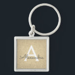 Porte-clés Parties scintillant Or de luxe et Monogramme étinc<br><div class="desc">Parties scintillant de luxe Gold Faux et Porte - clé élégant. Ces Porte - clés peuvent être customisés pour inclure votre nom initial et prénom et sont une douche de mariée parfaite,  une fête de bachelorette ou une fête d'anniversaire.</div>