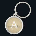Porte-clés Parties scintillant Or de luxe et Monogramme étinc<br><div class="desc">Parties scintillant de luxe Gold Faux et Porte - clé élégant. Ces Porte - clés peuvent être customisés pour inclure votre nom initial et prénom et sont une douche de mariée parfaite,  une fête de bachelorette ou une fête d'anniversaire.</div>