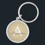 Porte-clés Parties scintillant Or de luxe et Monogramme étinc<br><div class="desc">Parties scintillant de luxe Gold Faux et Porte - clé élégant. Ces Porte - clés peuvent être customisés pour inclure votre nom initial et prénom et sont une douche de mariée parfaite,  une fête de bachelorette ou une fête d'anniversaire.</div>