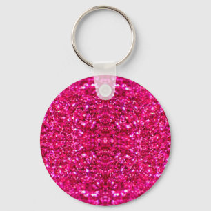 Porte-clés parties scintillant rose chaud