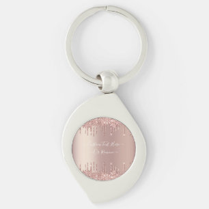 Porte-clés Parties scintillant rose Gold Blush Éclats Texte p