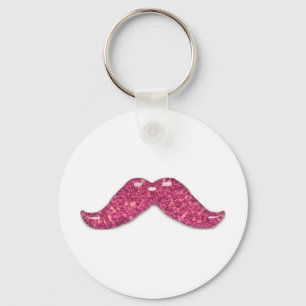 Porte-clés Parties scintillant rose moustache brillante