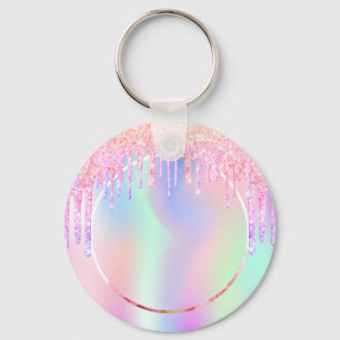 Porte-clés Parties scintillant rose violet gouttes photo fill