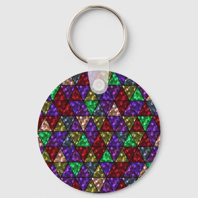 Porte-clés Parties scintillant. Rouge, vert, violet. (Recto)