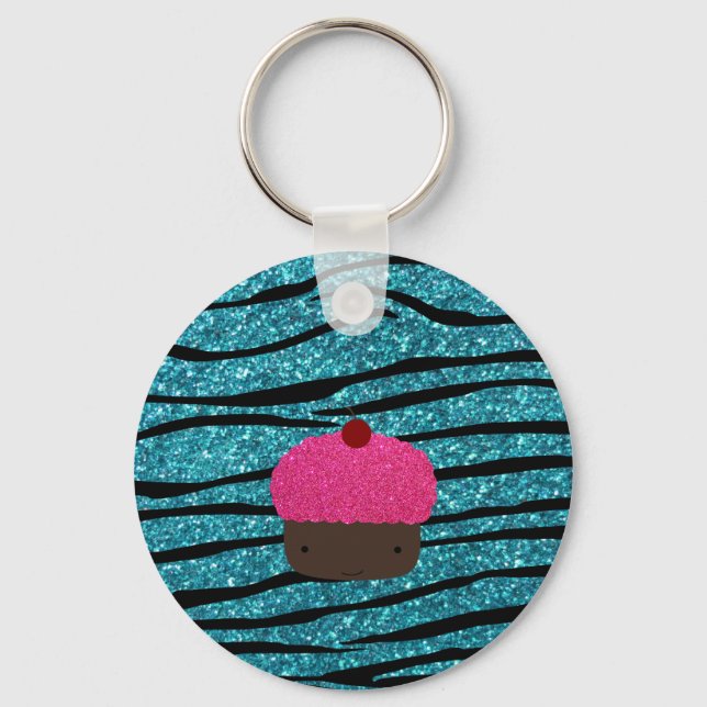Porte-clés Parties scintillant turquoise parties scintillant  (Recto)