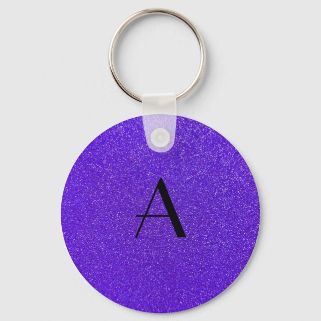 Porte-clés Parties scintillant violet monogramme (Recto)