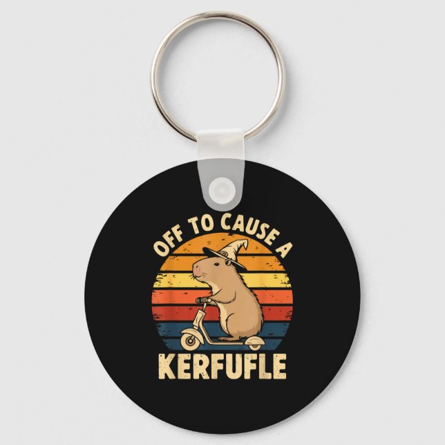 Porte-clés Partir pour causer une pagaille drôle de capybara  (Recto)
