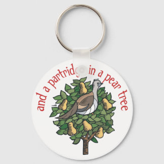 Porte-clés Partridge dans un arbre à poires