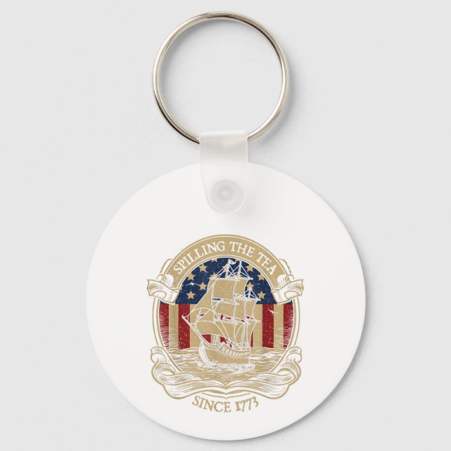 Porte-clés Party Like It's 1776 - Retro George Washington Des (Recto)