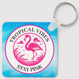 Porte-clés Parure de cercle d'été Flamant Rose-68730