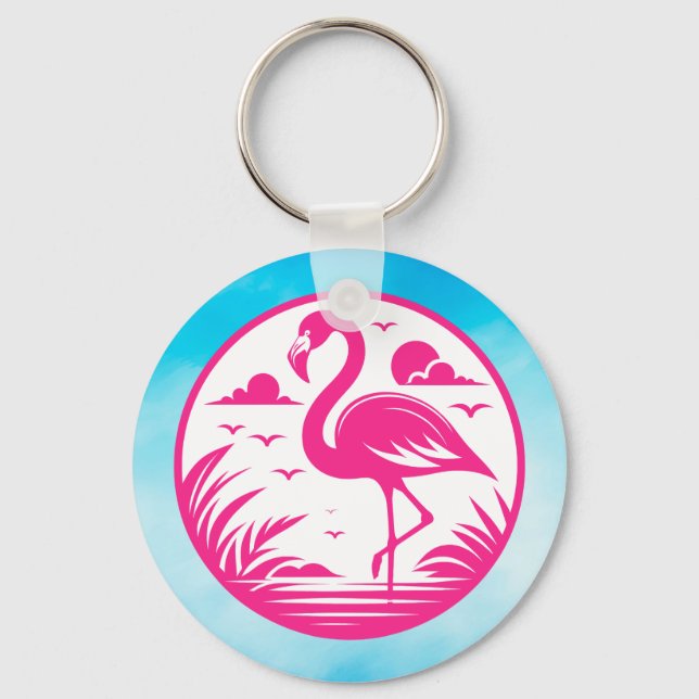 Porte-clés Parure de flamant rose d'été-68730 (Recto)