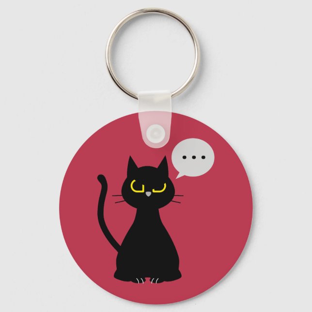 Porte-clés PAS AUJOURD'HUI ! Bague de clé de chat noir drôle (Recto)