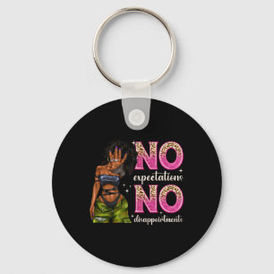 Porte-clés Pas D'Attentes Ni De Déceptions Afro Black Woma