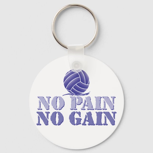 Porte-clés Pas de douleur pas de gain Volleyball (Recto)