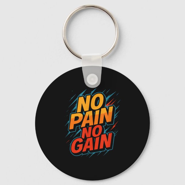 Porte-clés Pas De Gain Fitness Motivation Gym (Recto)