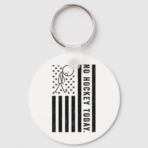 Porte-clés Pas de hockey aujourd'hui, drôle de drapeau améric