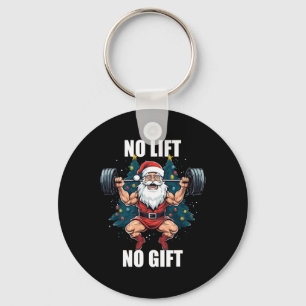 Porte-clés Pas de levée, pas de cadeau Père Noël Noël Gym Bod