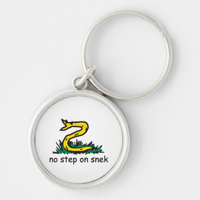 Porte-clés Pas de pas sur les mèmes de serpent Gadsden parodi (Devant)