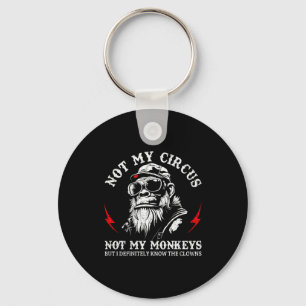 Porte-clés Pas mon cirque pas mes singes Citation drôle de go