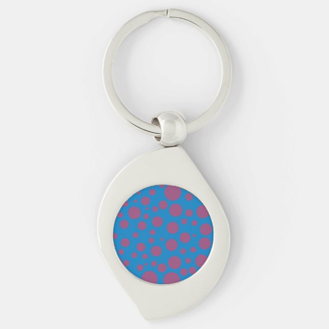 Porte-clés passion violette sensation bleu cercle trippé moti (Devant)