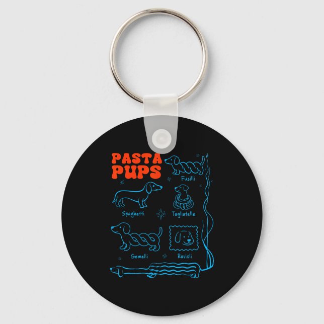 Porte-clés Pasta P Funny Dachshund Wiener Dog Pasta Foodie Do (Recto)