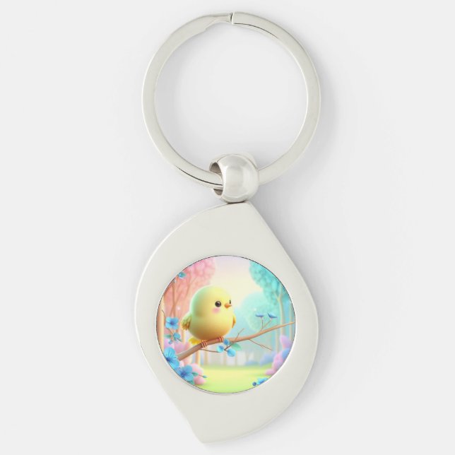 Porte-clés Pastel Bloom — Charme floral pour sacs  (Devant)