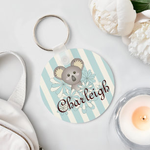 Porte-clés Pastel Blue Stripe Cute Baby Koala Kids