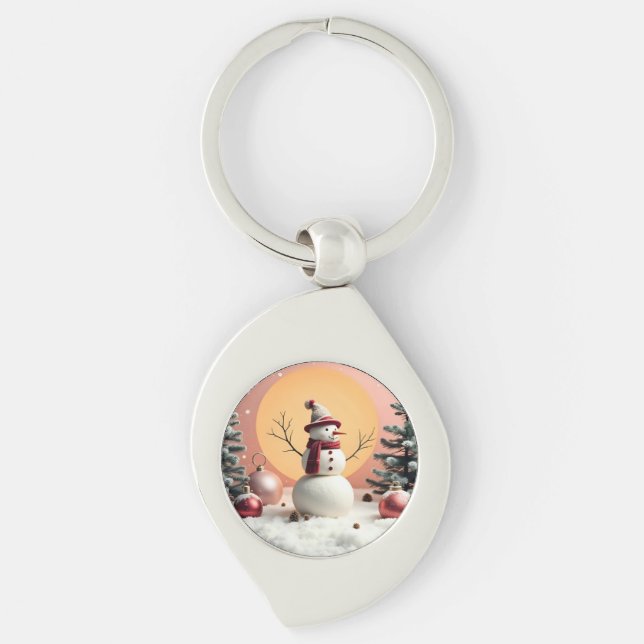 Porte-clés Pastel Christmas - Metal Keychain (Devant)