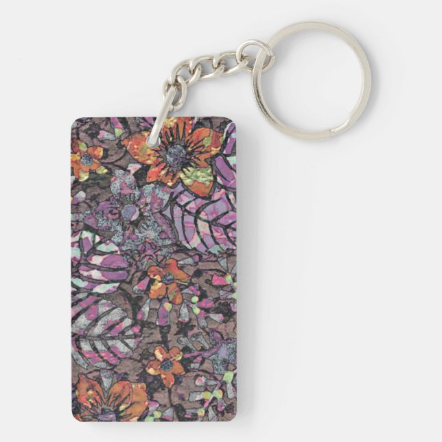 Porte-clés Pastel Colours motif floral art numérique romantiq (Dos)
