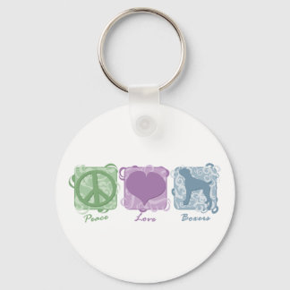 Porte-clés Pastel Paix, Amour et Boxes