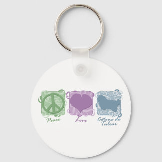 Porte-clés Pastel Paix, Amour et Cotons de Tuléar