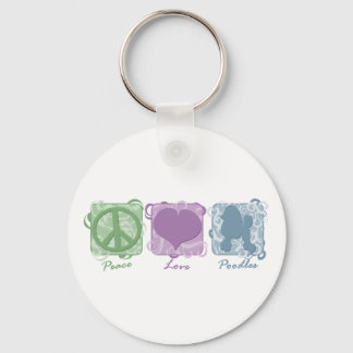 Porte-clés Pastel Paix, Amour et Poodles
