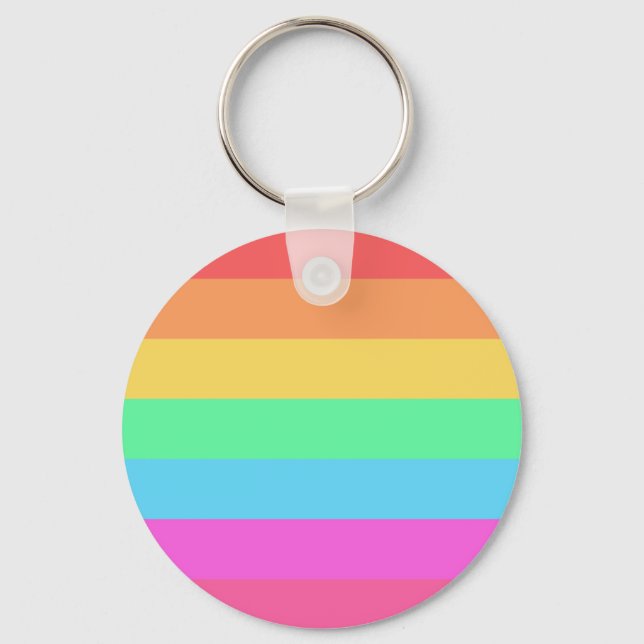 Porte-clés Pastel Rainbow Color Strips Design (Recto)