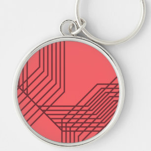 Porte-clés Pastel Rouge, simple, moderne, design géométrique