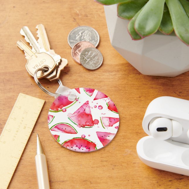 Porte-clés Pastèque à l'aquarelle 1 (Bureau)