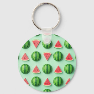 Porte-clés Pastèque aquarelle tendance élégante