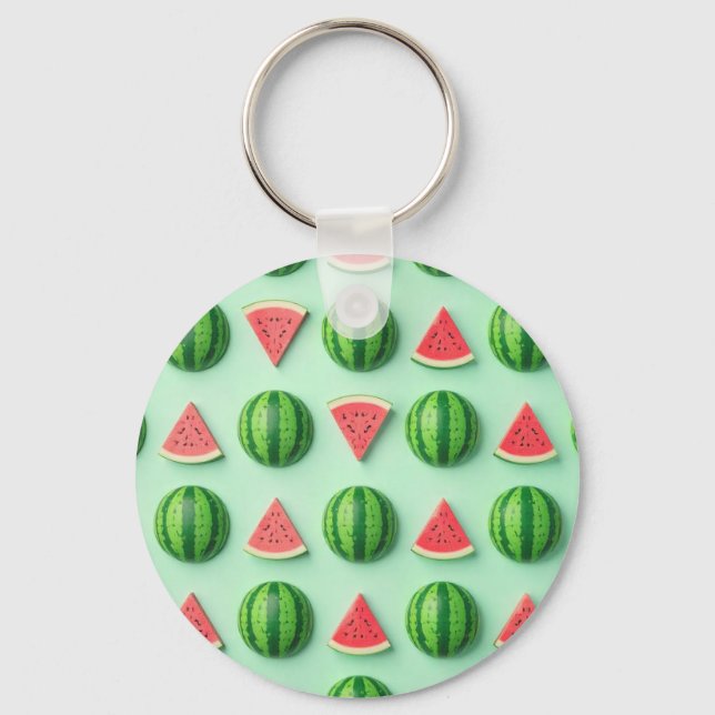 Porte-clés Pastèque aquarelle tendance élégante  (Recto)