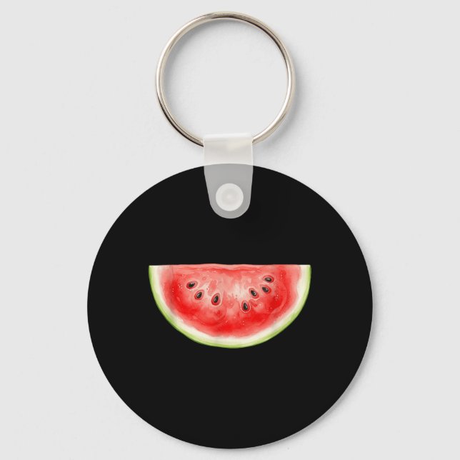 Porte-clés Pastèque Eté Aquarelle Fruit Tranches Juteux (Recto)