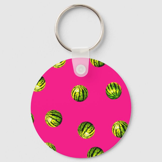 Porte-clés pastèque rose motif (Recto)