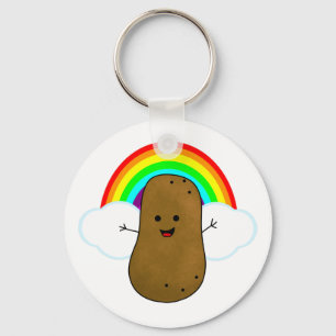 Porte-clés Patate Heureuse Et Un Arc-En-Ciel