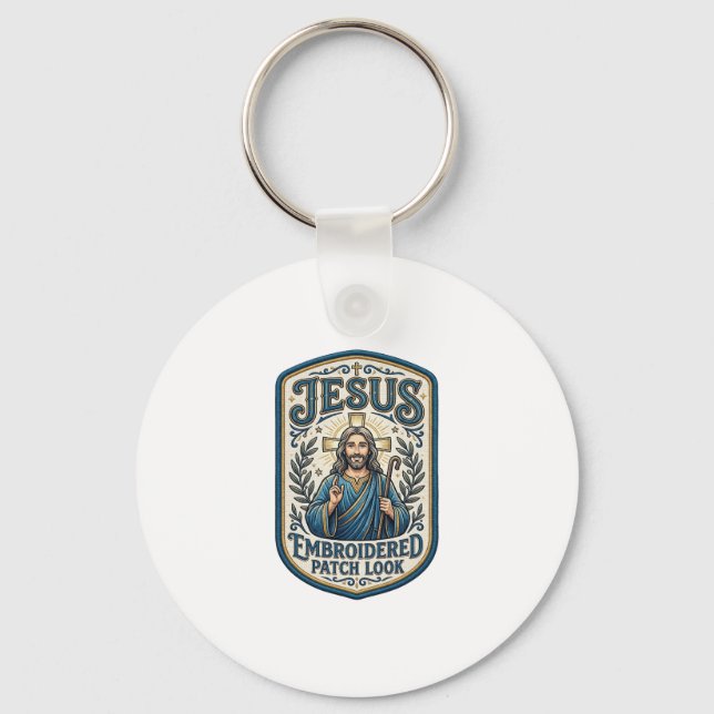 Porte-clés Patch brodé Jésus Regardez Patch brodé Jésus (Recto)