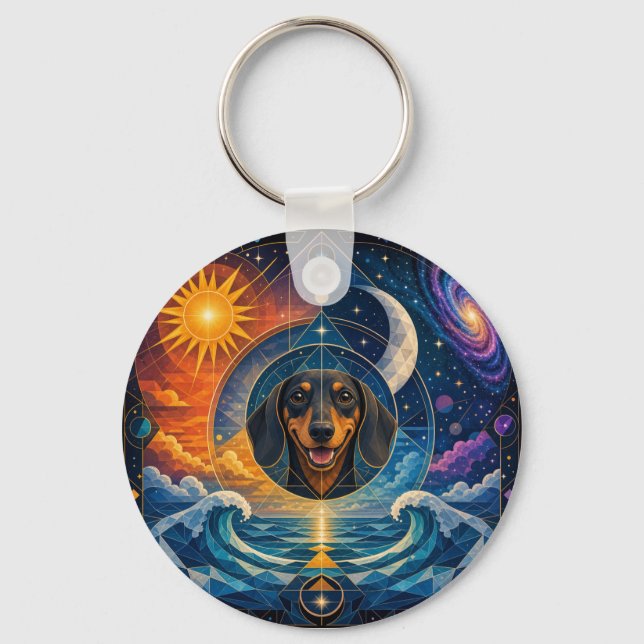 Porte-clés Patches pour amateur de Dachshund. Patch/écusson d (Recto)