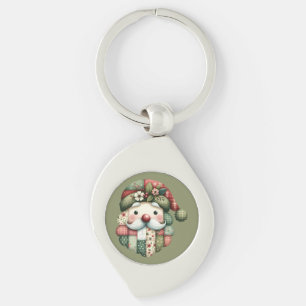 Porte-clés Patchwork Fantaisiste Santa Noël Folklorique
