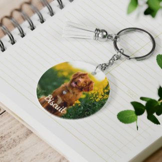 Porte-clés Pâtes de biscuits empreintes de pattes motif vert