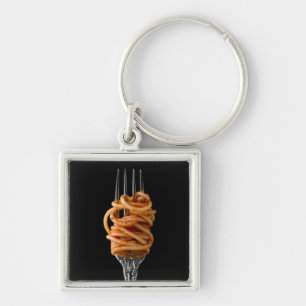 Porte-clés Pâtes filées sur une fourchette, spaghetti de no